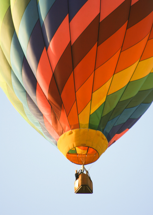 Low angle view of a hot air balloon
                                        in Sunrise Hot Air Balloon Race_By Celso
                                        Diniz_Shutterstock.com