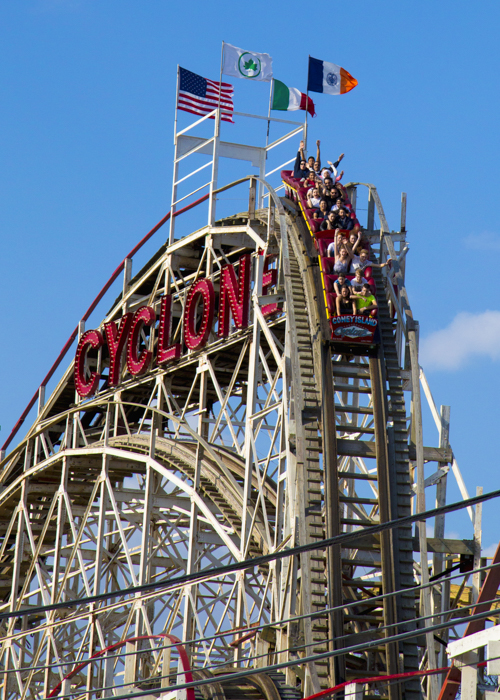 Cyclone is a historic wooden roller
                                        coaster By Leonard
                                        Zhukovsky_Shutterstock.com